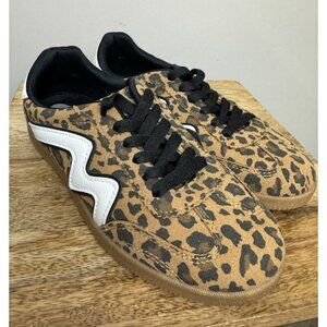 Women's Madden Girl Giia Shoes Size 7 Leopard Animal Sneakers Brown